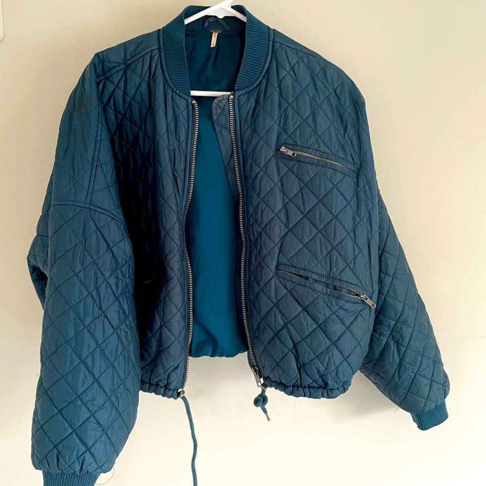 Free People Quilted Bomber Jacket